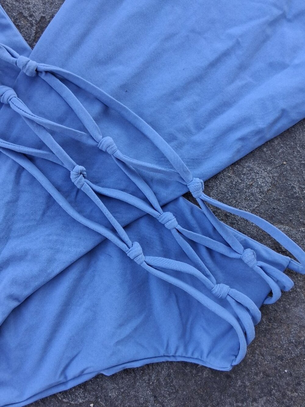 New Sauvage Monokini "The Spider" Macrame Knotted Swimsuit Large Blue RARE $179 - Picture 1 of 6